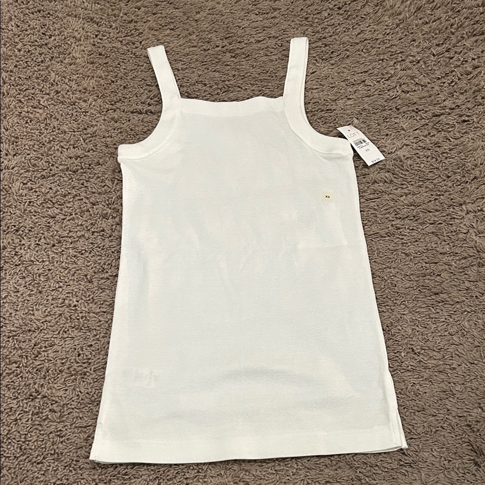 LOFT Classic White Sleeveless Top